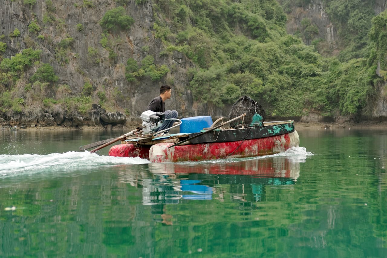 Fisherman boat near Cat Ba Island, Vietnam, 20240131 1434 4709