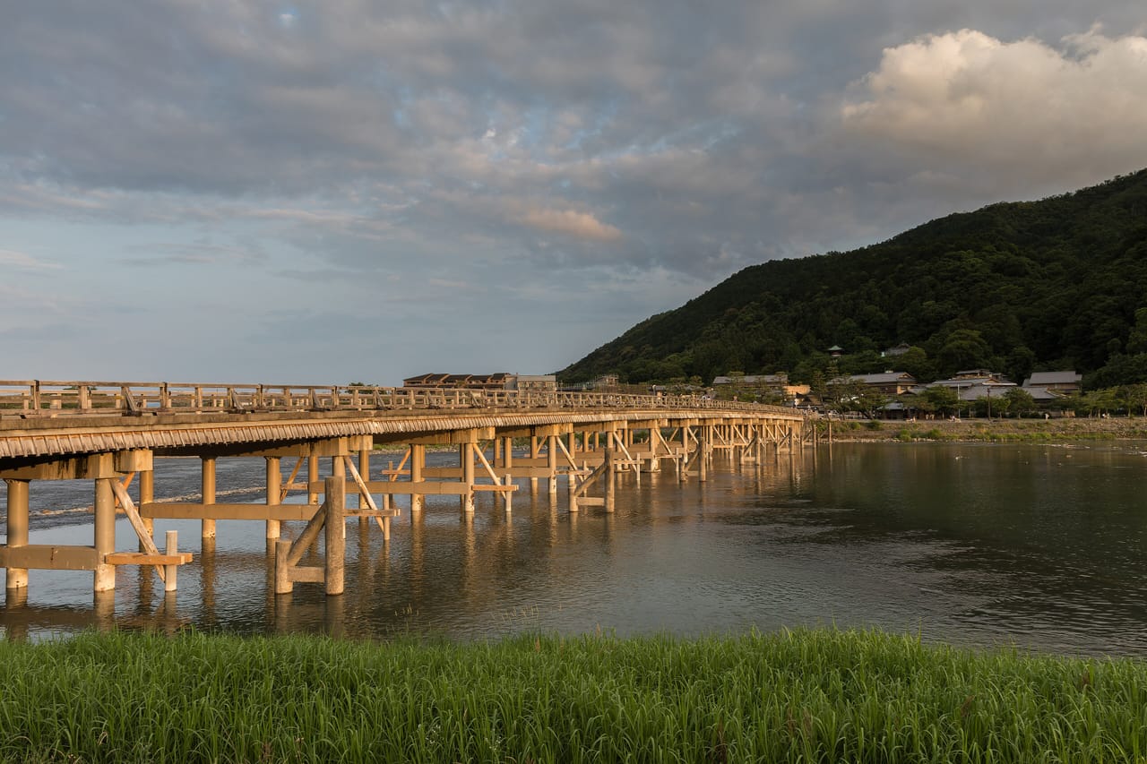 Togetsu-kyō bridge at golden hour, Kyoto, Japan