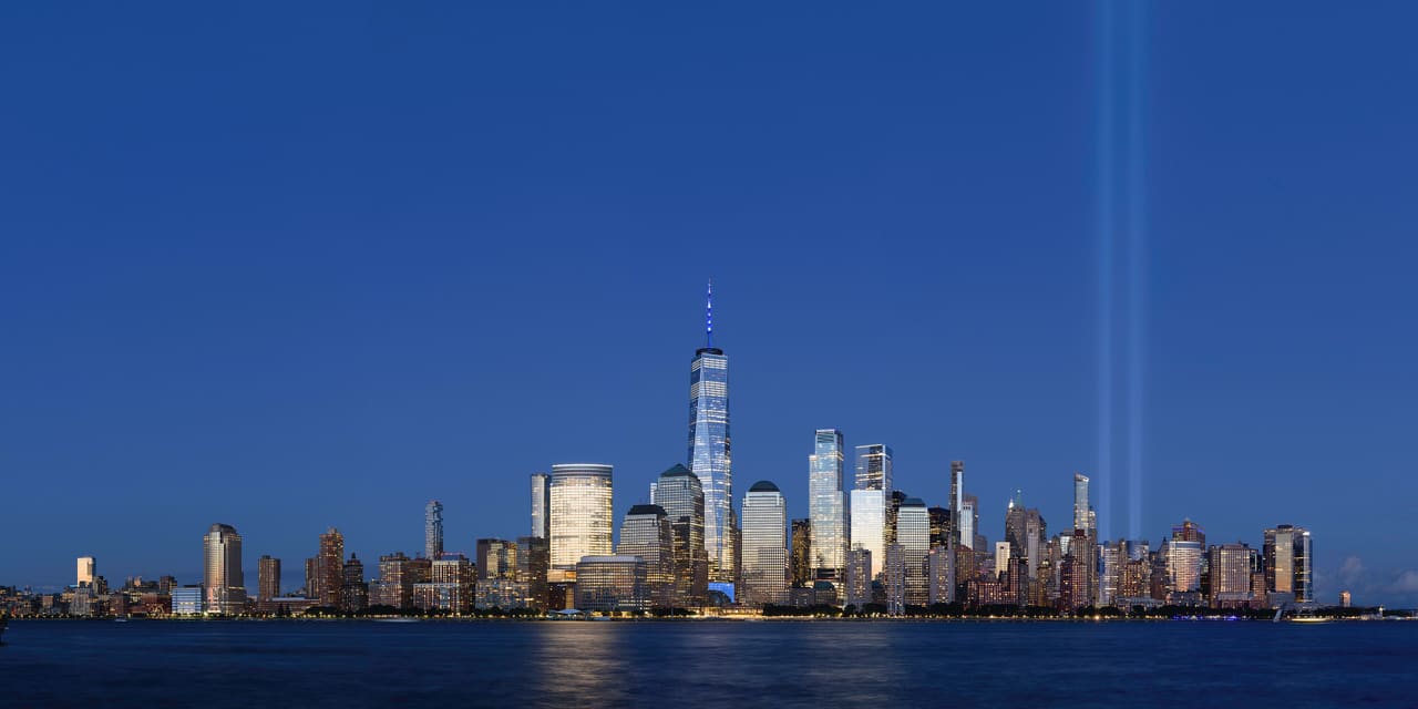 Lower Manhattan from Jersey City September 2020 panorama