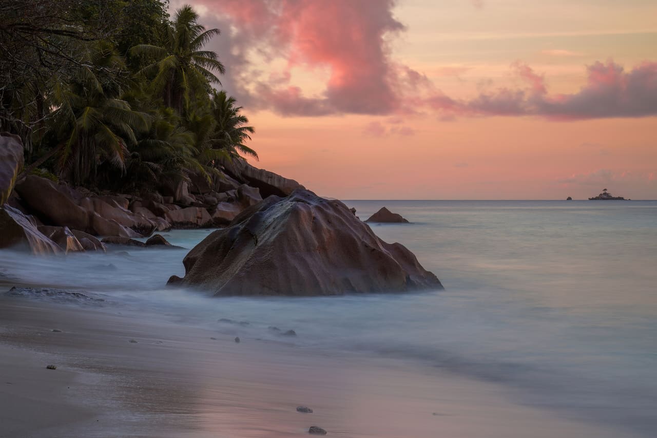 198 Granite rock in La Digue Island at sunset Photo by Giles Laurent